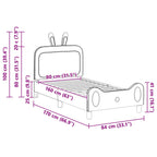 Barnsängram med sänggavel med huvudgavel Ljusgrå 80 x 160 cm PU