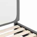 Barnsängram med sänggavel med huvudgavel Ljusgrå 80 x 200 cm PU