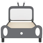 Barnsängram med sänggavel med huvudgavel Ljusgrå 80 x 200 cm PU