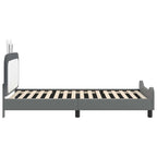 Barnsängram med sänggavel med huvudgavel Ljusgrå 80 x 200 cm PU