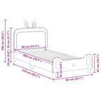 Barnsängram med sänggavel med huvudgavel Ljusgrå 80 x 200 cm PU