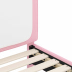 Barnsängram med sänggavel med huvudgavel Rosa 90 x 190 cm PU