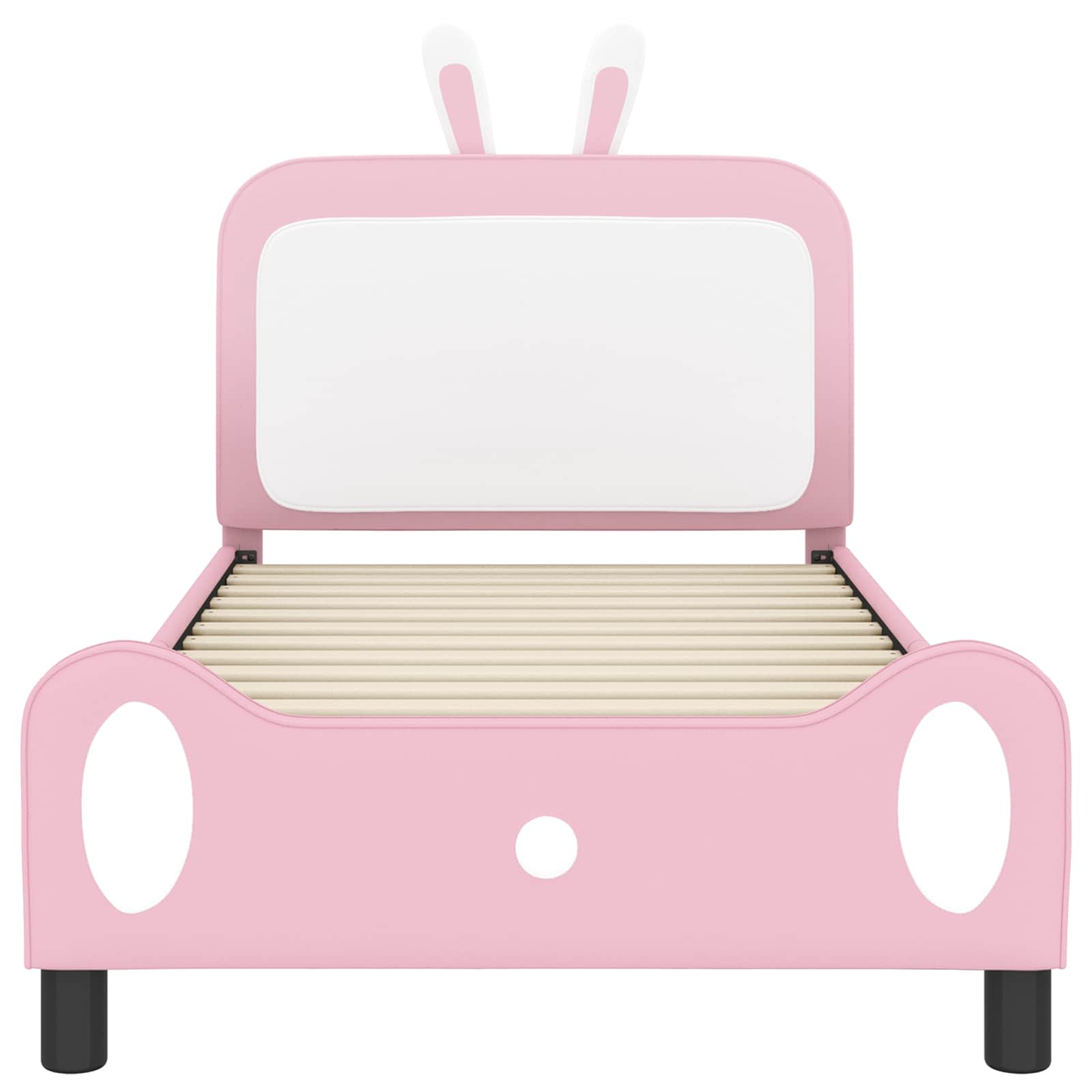 Barnsängram med sänggavel med huvudgavel Rosa 90 x 190 cm PU