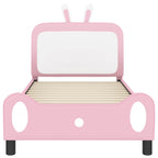 Barnsängram med sänggavel med huvudgavel Rosa 90 x 200 cm PU
