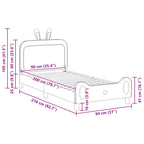 Barnsängram med sänggavel med huvudgavel Rosa 90 x 200 cm PU