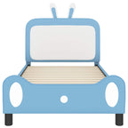 Barnsängram med sänggavel med huvudgavel Blå 90 x 200 cm PU