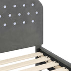 Barnsängram med sänggavel Mörkgrå 80 x 160 cm Sammet