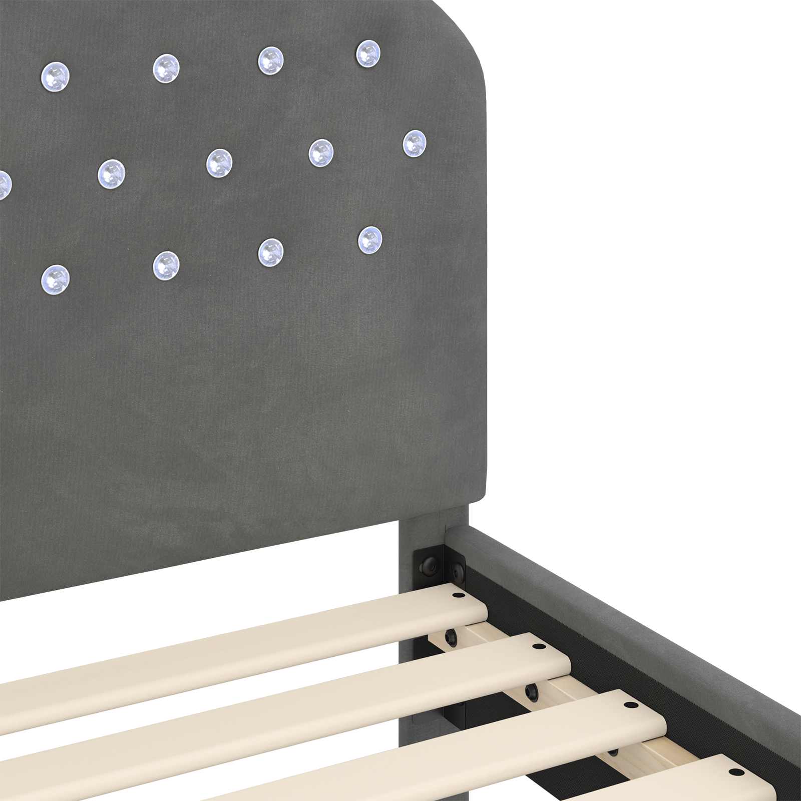 Barnsängram med sänggavel Mörkgrå 80 x 160 cm Sammet