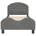 Barnsängram med sänggavel Mörkgrå 80 x 160 cm Sammet