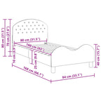 Barnsängram med sänggavel Mörkgrå 80 x 160 cm Sammet