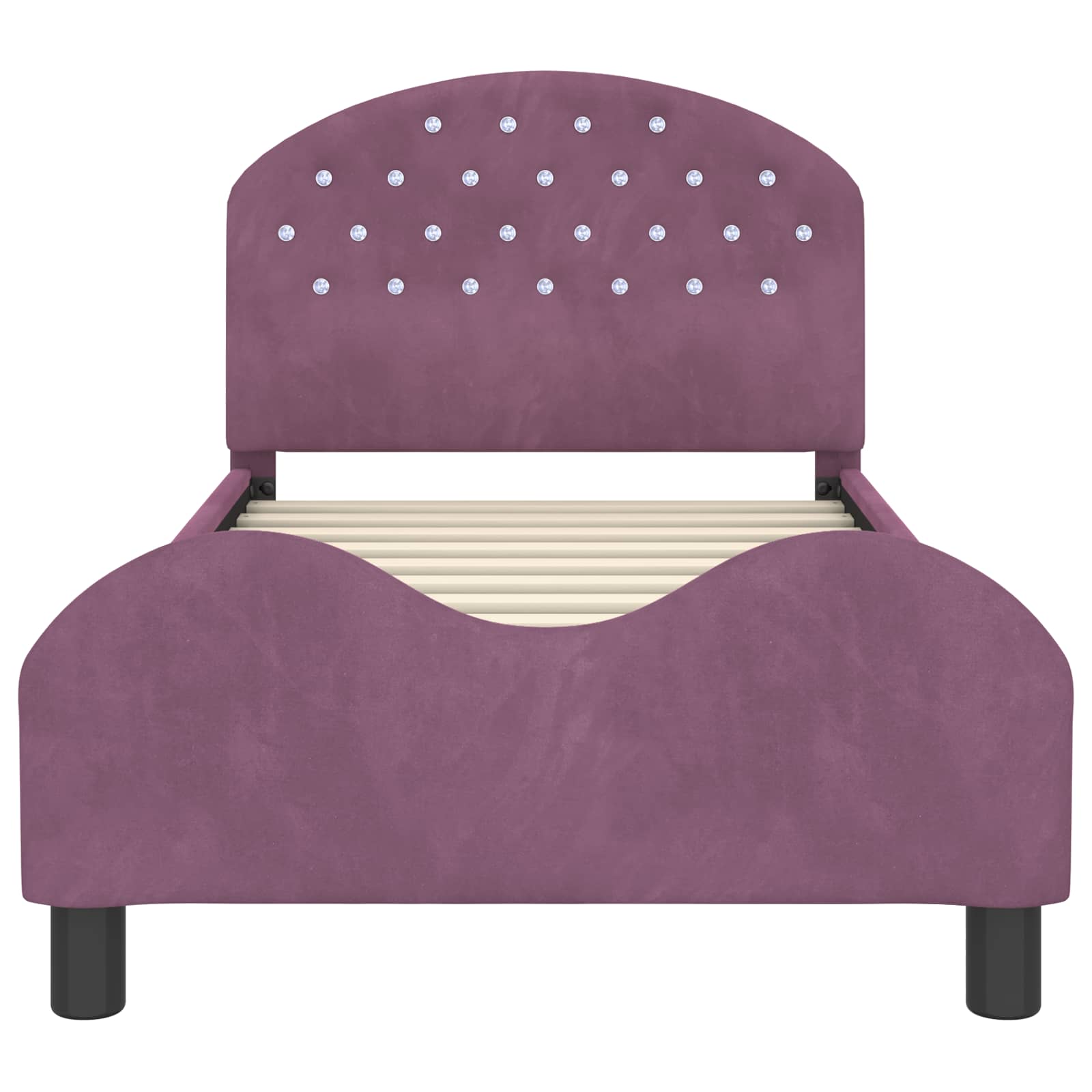 Barnsängram med sänggavel Lila 80 x 160 cm Sammet