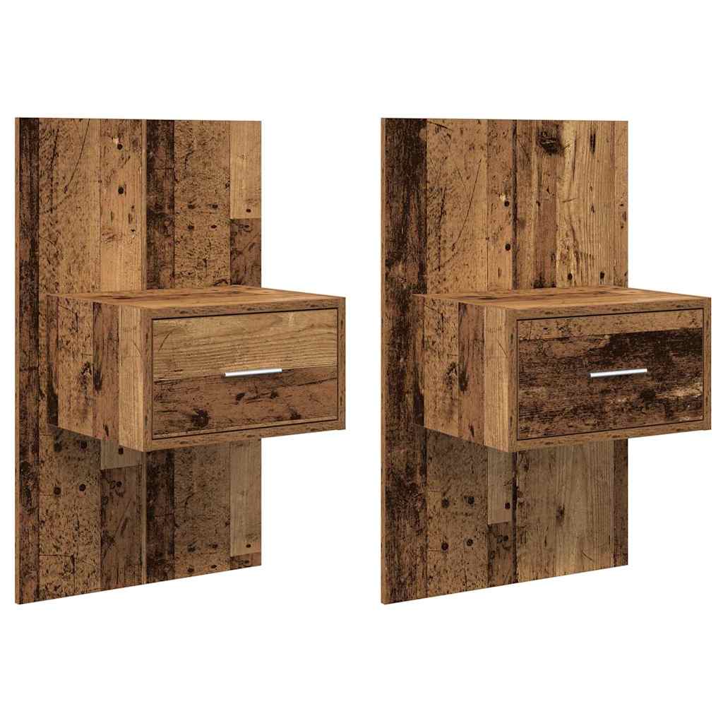 Molvesso - Sängskåp 2 pcs Gammalt trä 48.5 x 32.5 x 80 cm Konstruerat trä
