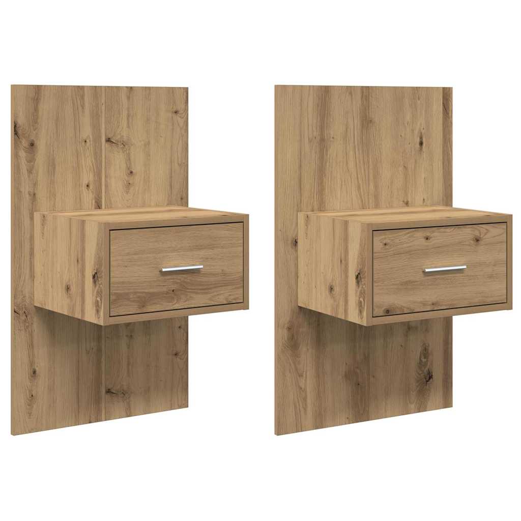 Sorvanto - Sängskåp 2 pcs artisan ek 48.5 x 32.5 x 80 cm Konstruerat trä