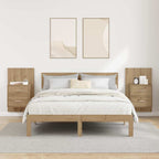 Torvelloq - Väggmonterad sänggavel 2 pcs Artisan Ek 48,5 x 32,5 x 80 cm