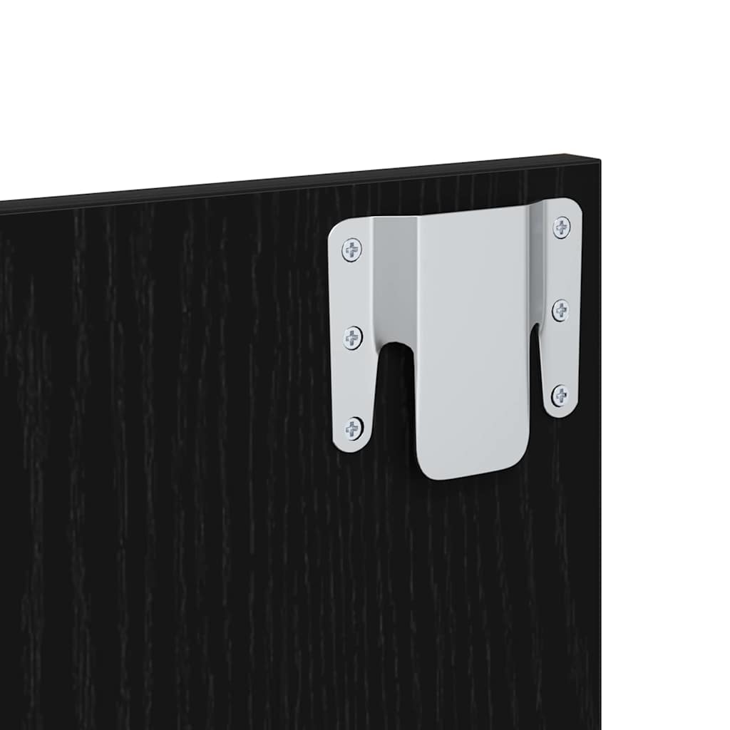 Vornessa - Väggmonterad sänggavel 2 pcs Svart Ek 48,5 x 32,5 x 80 cm