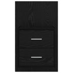 Vornessa - Väggmonterad sänggavel 2 pcs Svart Ek 48,5 x 32,5 x 80 cm