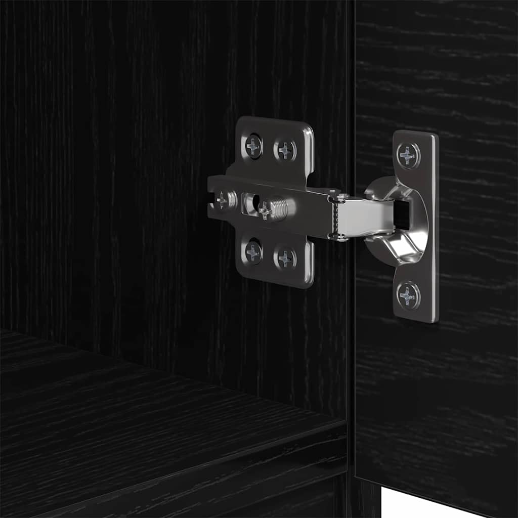 Linvero - Sängskåp 2 pcs Svart ek 40 x 39 x 40 cm Konstruerat trä