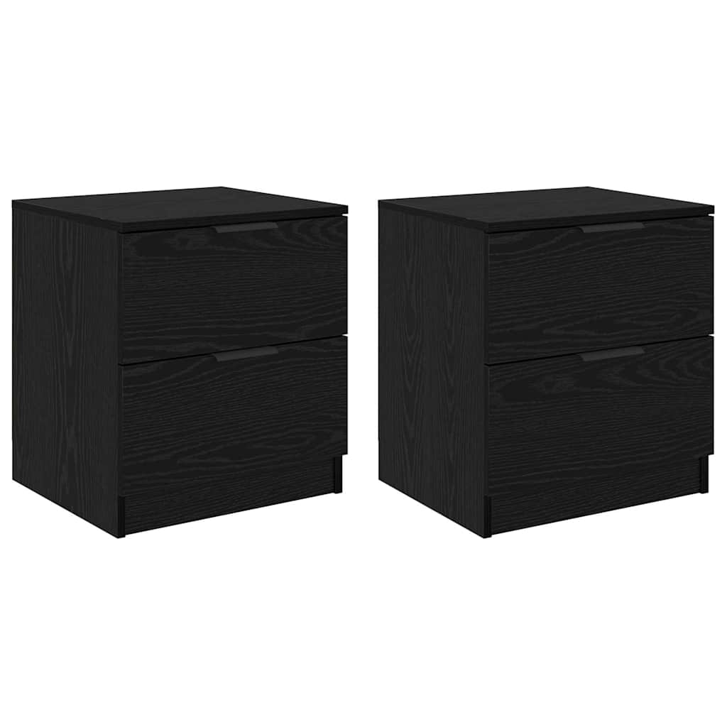 Havreno - Nattduksbord 2 pcs Svart ek 45 x 39 x 50 cm Konstruerat trä