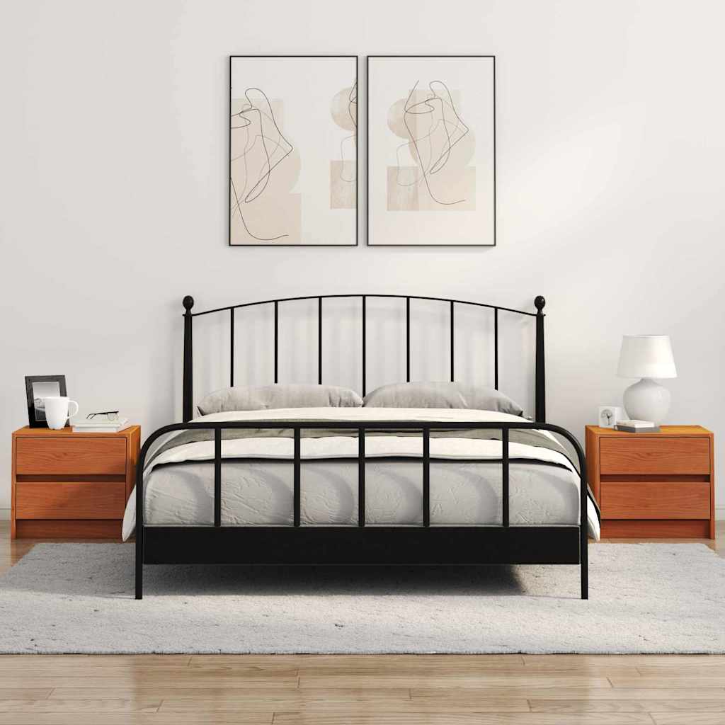 Ventario - Sängbord med låda 2 pcs Vaxbrun 40 x 30.5 x 35.5 cm Furuträ