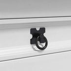 Tavrisco - Sidobord med låda med lagring Vit 50 x 50 x 50 cm Massiv furu