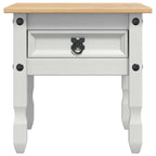 Tavrisco - Sidobord med låda med lagring Vit 50 x 50 x 50 cm Massiv furu