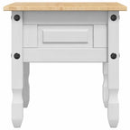 Tavrisco - Sidobord med låda med lagring Vit 50 x 50 x 50 cm Massiv furu