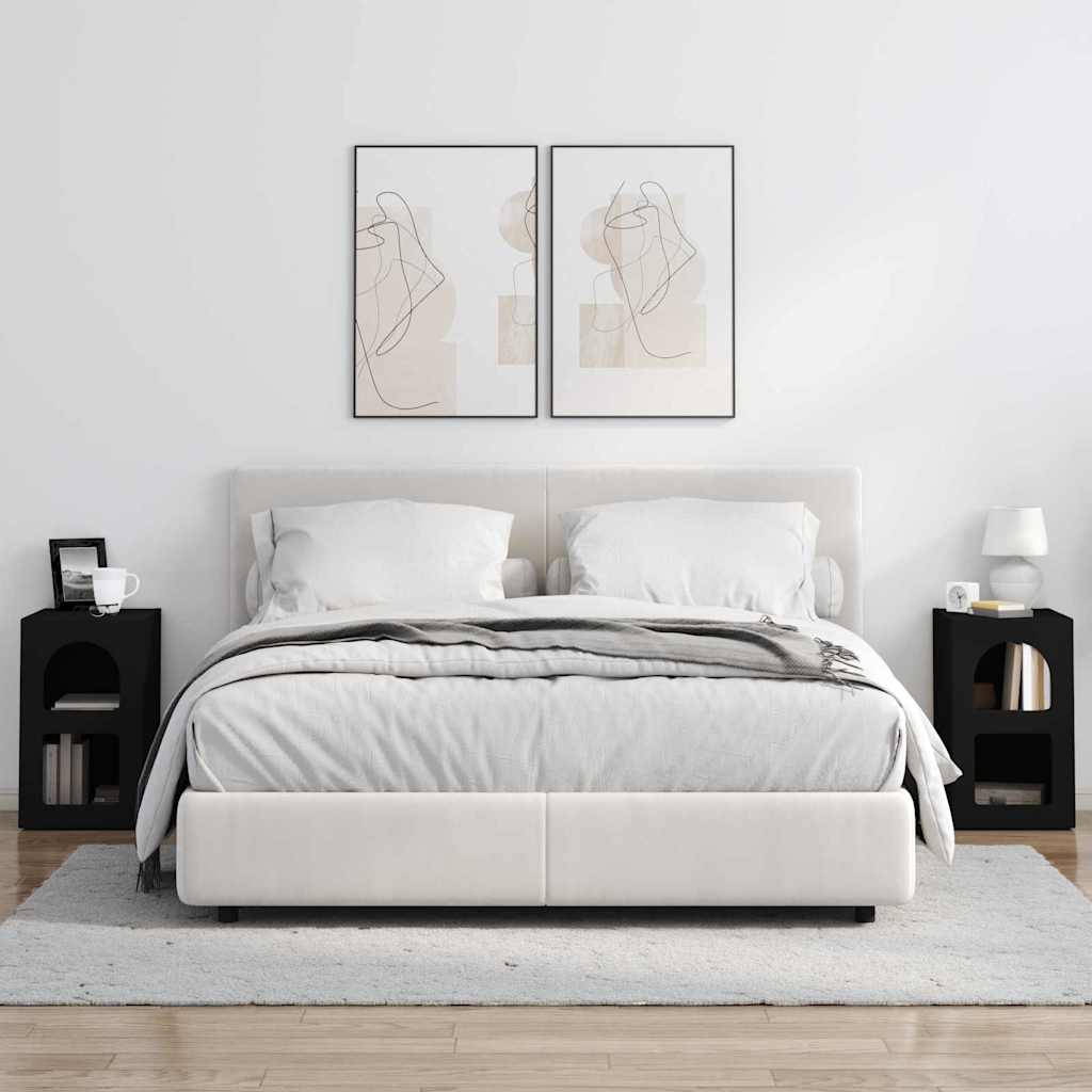 Arenzo - Sängbord 2 pcs Svart 29,5 x 35 x 50 cm Konstruerat trä