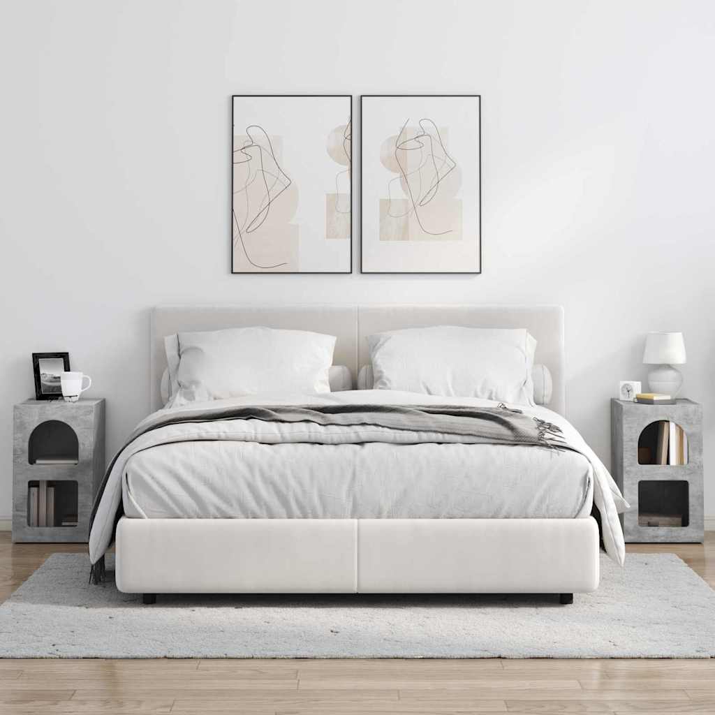 Delravo - Sängbord 2 pcs Betonggrå 29,5 x 35 x 50 cm Konstruerat trä
