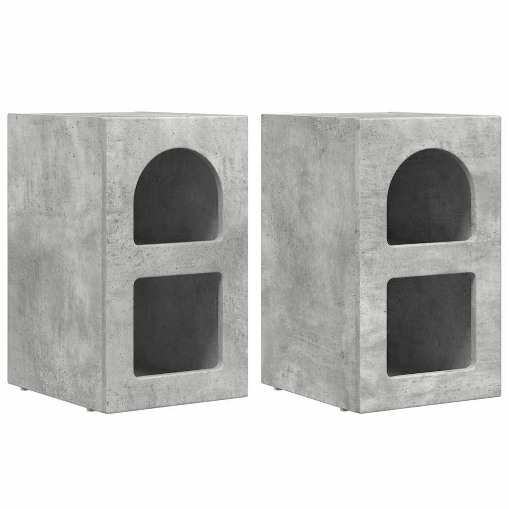 Delravo - Sängbord 2 pcs Betonggrå 29,5 x 35 x 50 cm Konstruerat trä