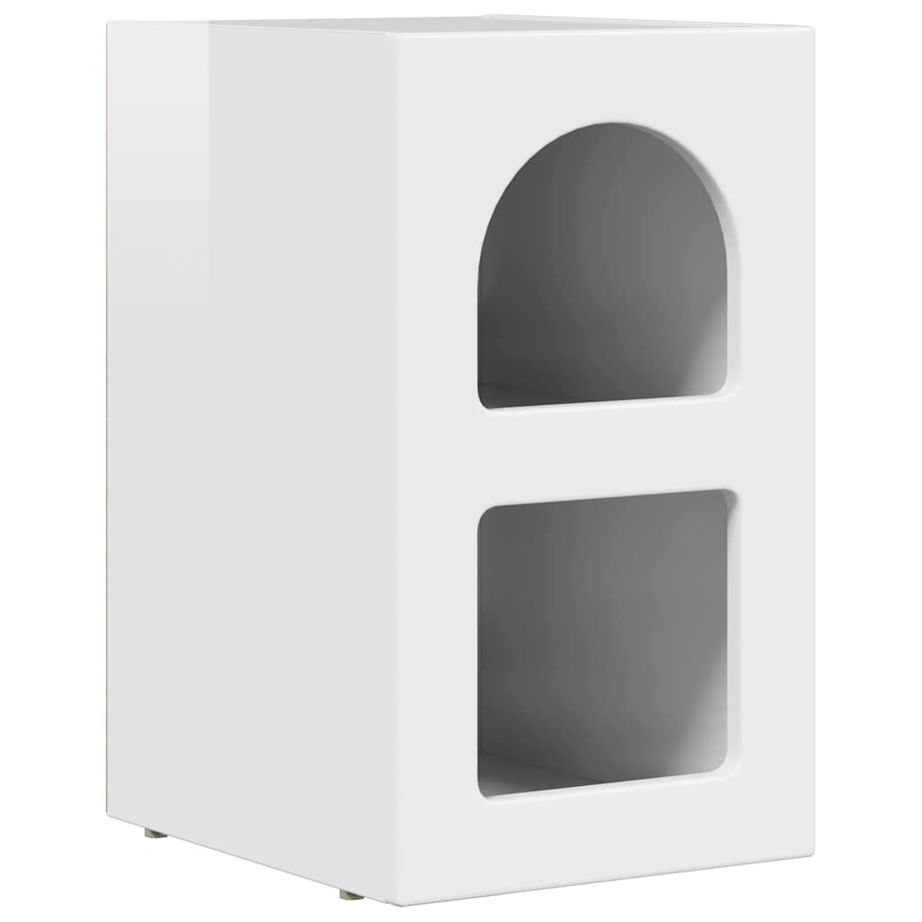 Molvessa - Sängbord 2 pcs Högblanka vita 29,5 x 35 x 50 cm Konstruerat trä