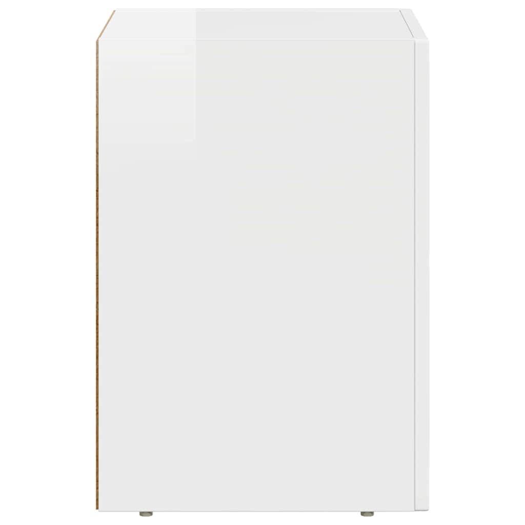 Molvessa - Sängbord 2 pcs Högblanka vita 29,5 x 35 x 50 cm Konstruerat trä