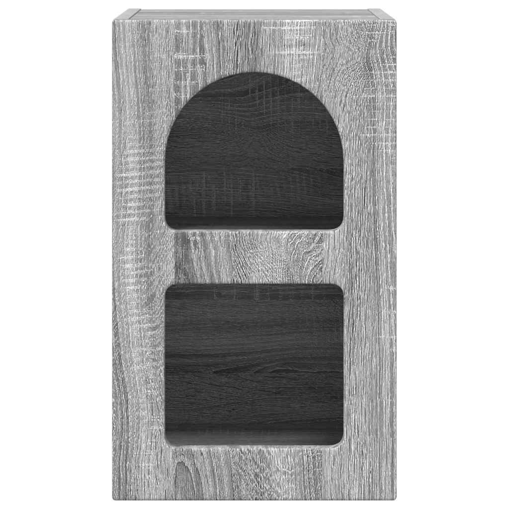 Velrion - Sängbord Grå Sonoma 29,5 x 35 x 50 cm Konstruerat trä