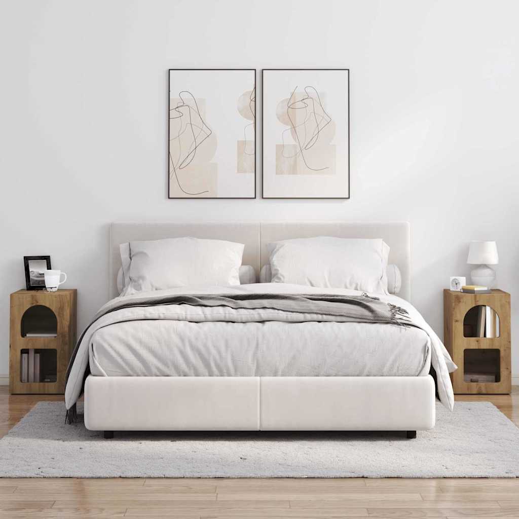 Alverion - Sängbord 2 pcs Artisan Ek 29,5 x 35 x 50 cm Konstruerat trä