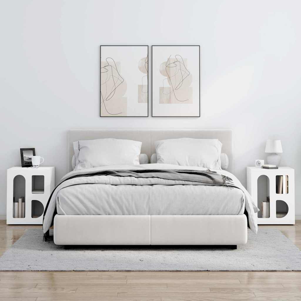 Pavloro - Sängbord 2 pcs Vit 40 x 35 x 50 cm Konstruerat trä