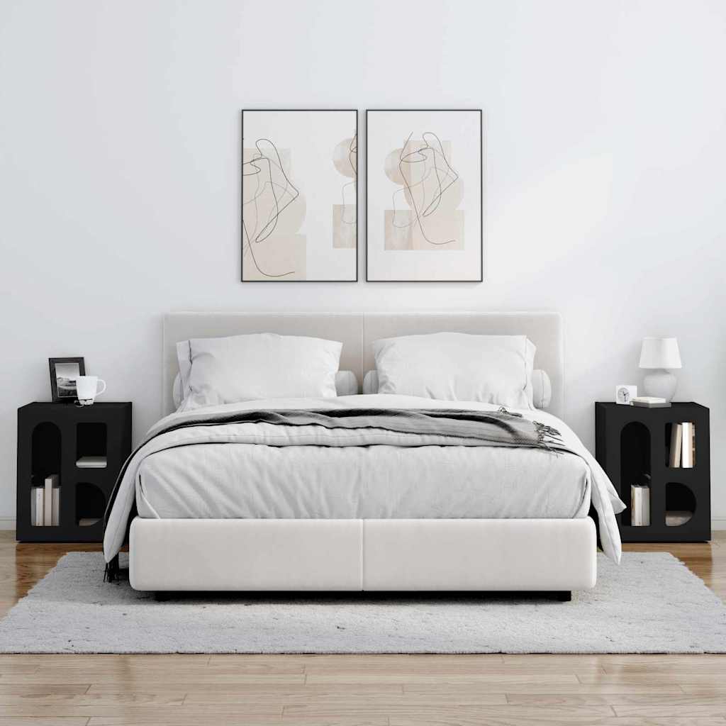 Valrino - Sängbord 2 pcs Svart 40 x 35 x 50 cm Konstruerat trä