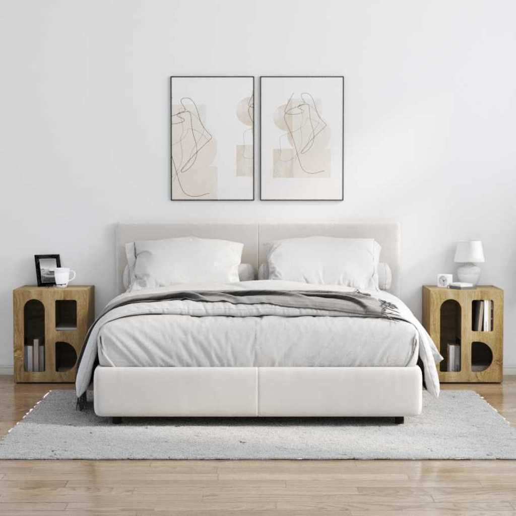 Morvesso - Sängbord 2 pcs Sonoma-ek 40 x 35 x 50 cm Konstruerat trä