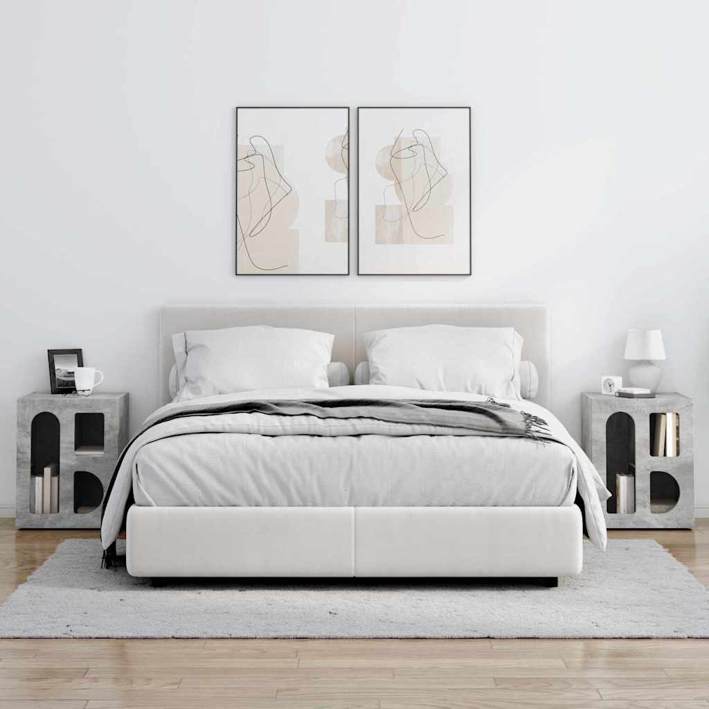 Tavresco - Sängbord 2 pcs Betonggrå 40 x 35 x 50 cm Konstruerat trä