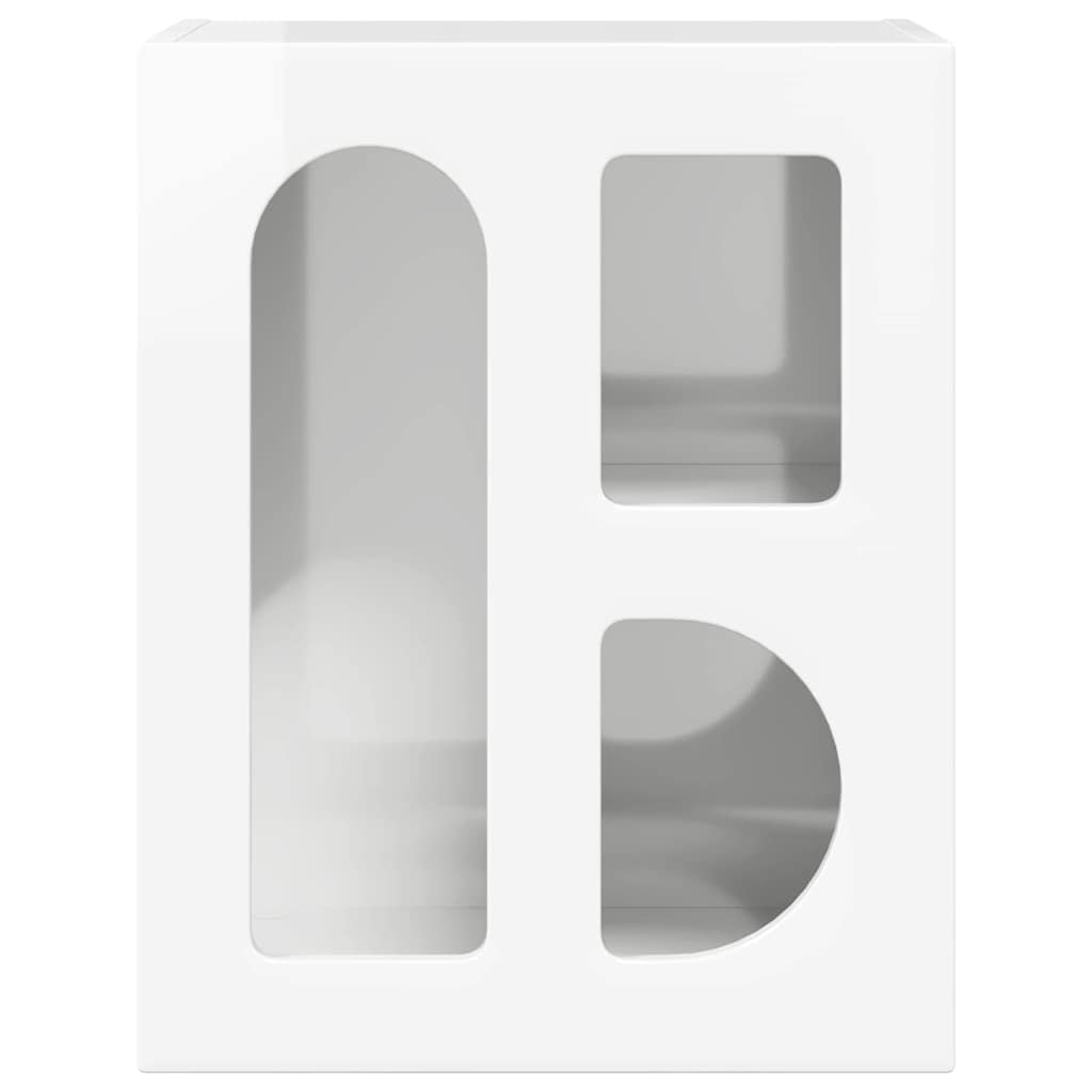 Selvaron - Sängbord Högblanka vita 40 x 35 x 50 cm Konstruerat trä