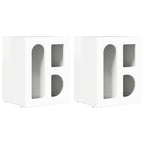 Jorvionoir - Sängbord 2 pcs Högblanka vita 40 x 35 x 50 cm Konstruerat trä