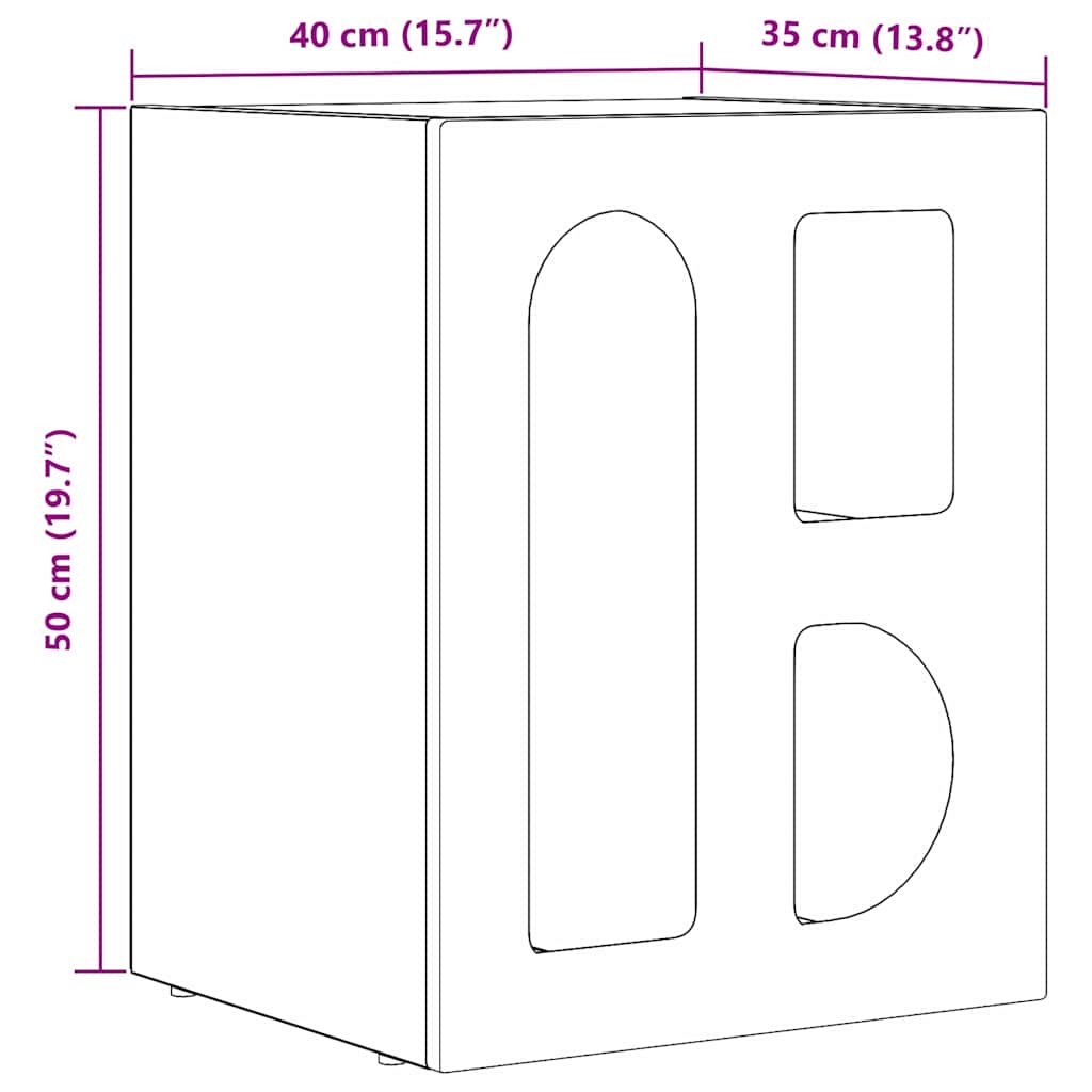 Vandero - Sängbord Rökt ek 40 x 35 x 50 cm Konstruerat trä