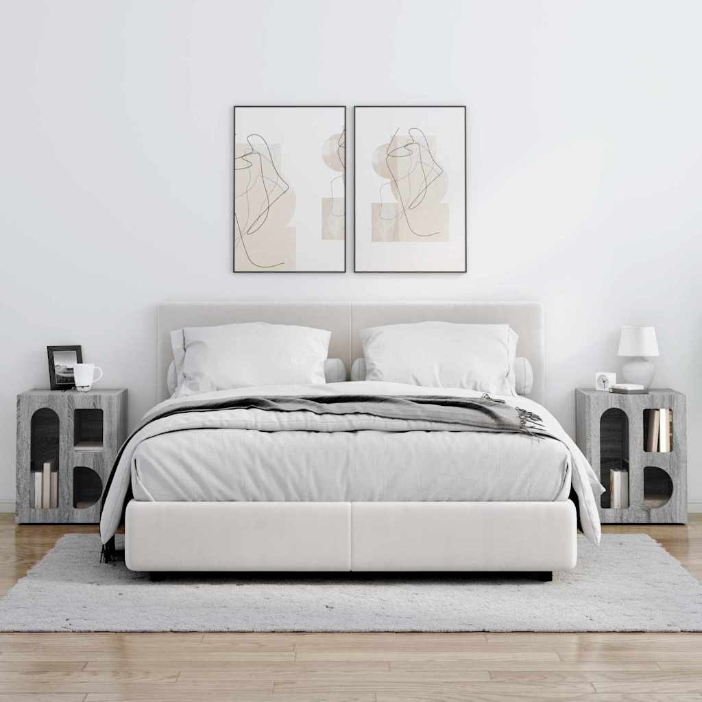 Sorvexa - Sängbord 2 pcs Grå Sonoma 40 x 35 x 50 cm Konstruerat trä