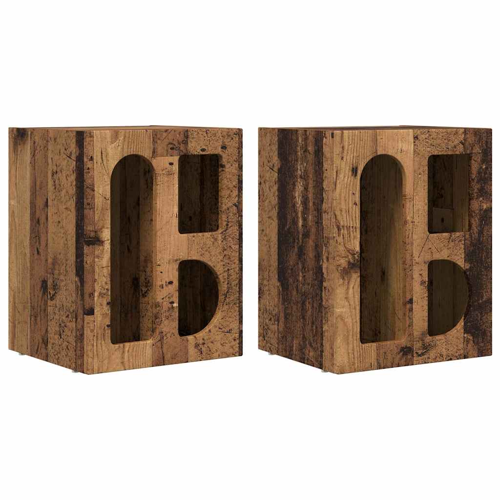Carvion - Sängbord 2 pcs Gammalt trä 40 x 35 x 50 cm Konstruerat trä